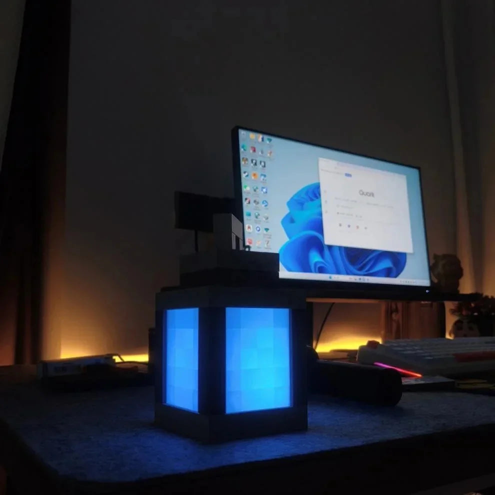 Pixel Style Wall Night Light USB Creative My Worlds Hanging Lantern For Bedroom & Gaming Decor Atmosphere Lamp For Boys Room by Reinvent Yourself