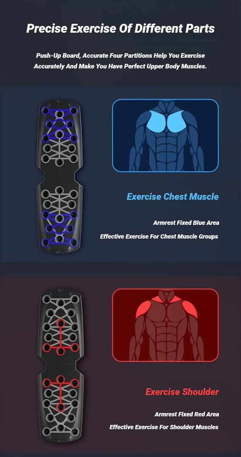 Portable Multifunctional Push-up Board Set With Handles Foldable Fitness Equipment For Chest Abdomen Arms And Back Training by Reinvent Yourself