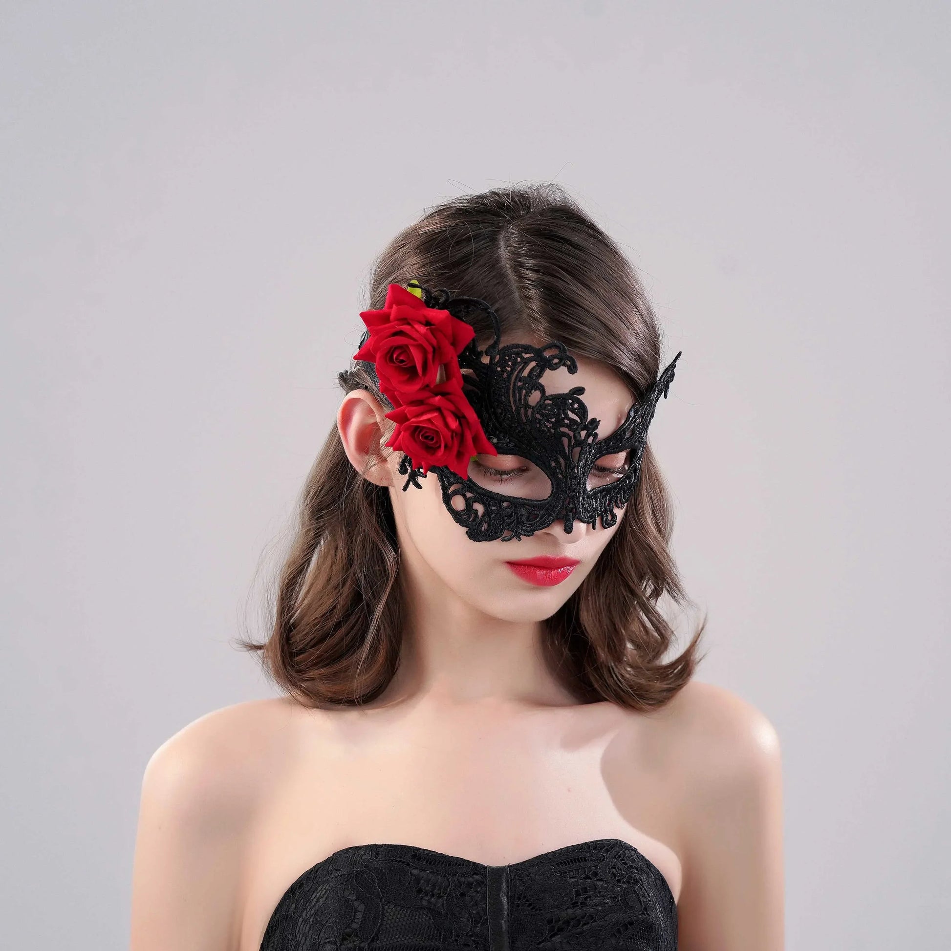 Eye Mask Sexy Lace Venetian Masquerade Ball Halloween Party Fancy Dress Costume Props Lady Black Lace Hollow Face Mask by Reinvent Yourself