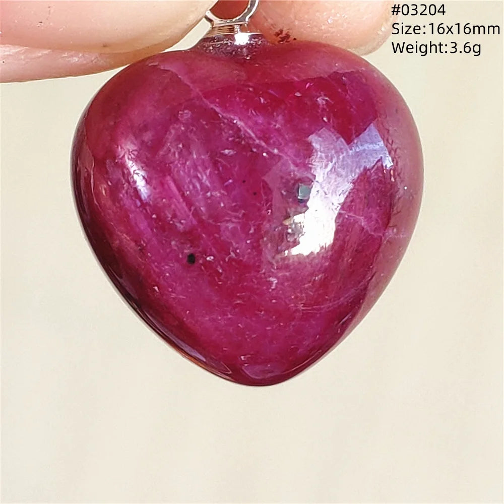 Natural Red Ruby Pendant Jewelry Love Heart Watermelon Ruby Zoisite Necklace Women Men 925 Sterling Silver AAAAA by Reinvent Yourself