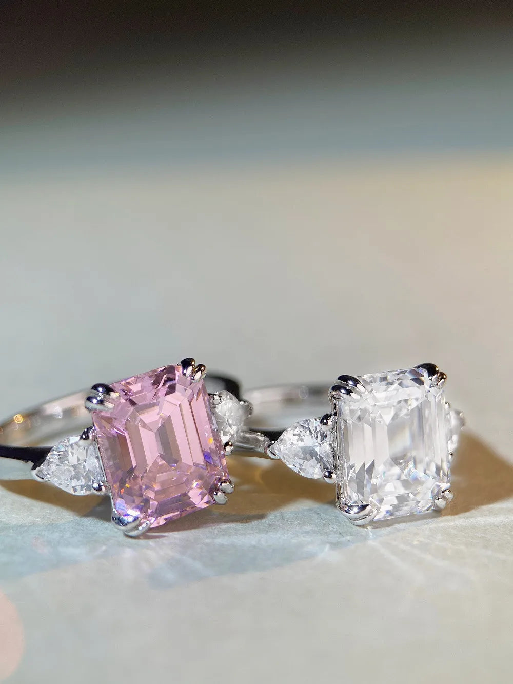 S925 Sterling Silver 4-Carat Sugar Cube Pagoda Ring Women's Premium Ladies Luxury Exquisite Gift Jewelry by Reinvent Yourself