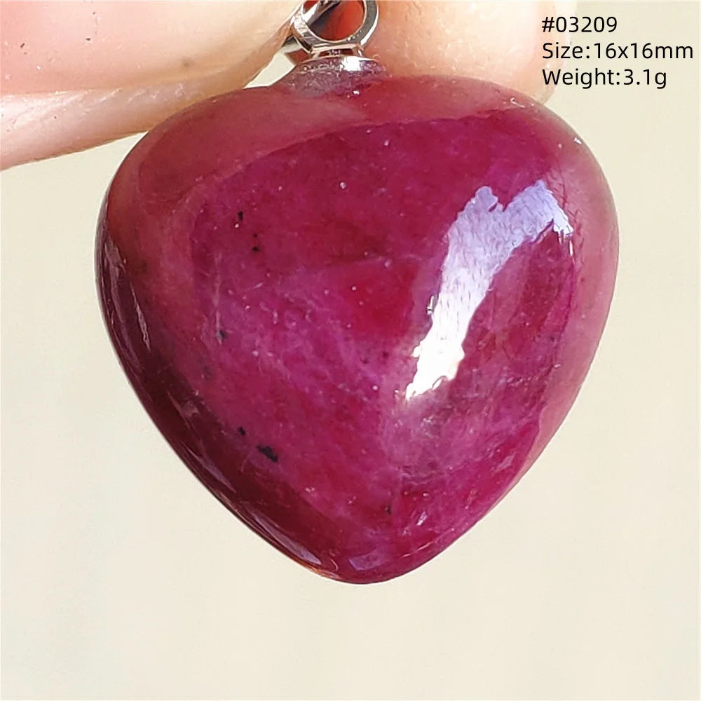 Natural Red Ruby Pendant Jewelry Love Heart Watermelon Ruby Zoisite Necklace Women Men 925 Sterling Silver AAAAA by Reinvent Yourself