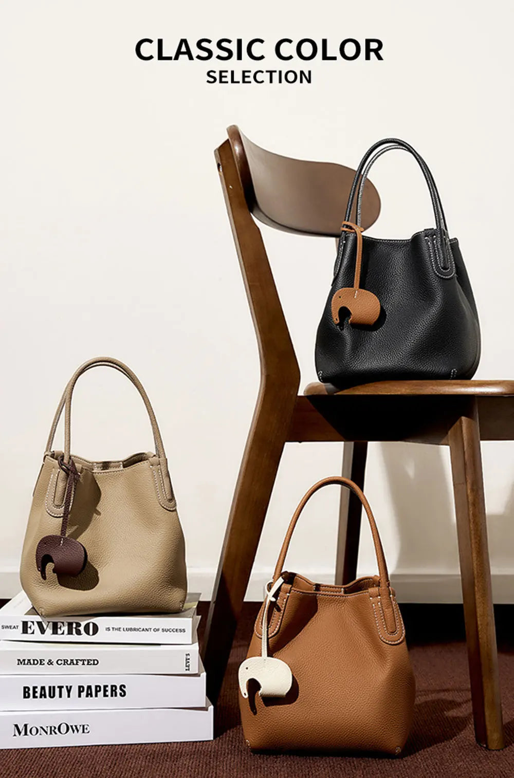 Genuine Leather Women Bucket Bag Luxury Designer Handbags High Quality Cowhide Women's Shoulder Bags Fashion Crossbody Bag by Reinvent Yourself