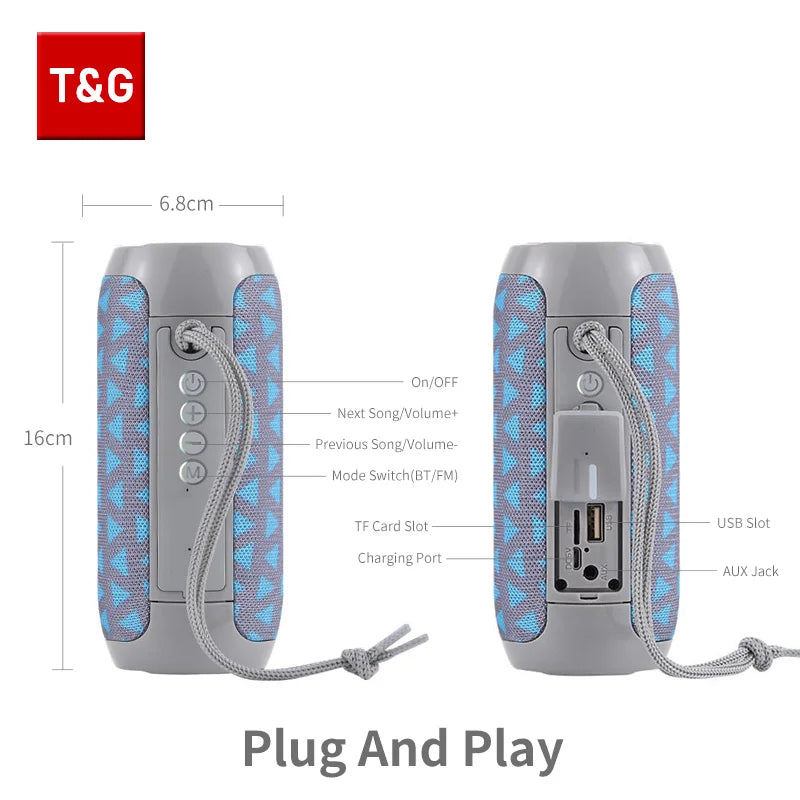 Bluetooth Speaker T&G TG117 Portable TWS Sound Box Waterproof Loudspeaker Outdoor Stereo Surround Speakers Support TF FM Radio by Reinvent Yourself