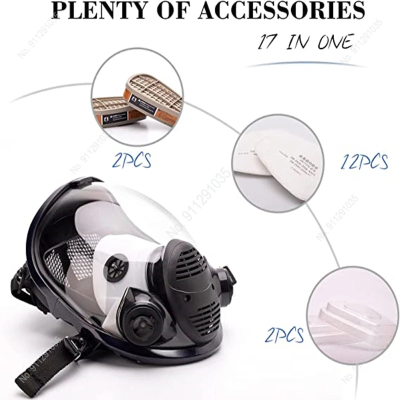 Chemical Gas Mask 6800 Dust Respirator Anti-Fog Full Face Mask Filter For Industrial Acid Gas, Welding Spray Paint Insecticide by Reinvent Yourself