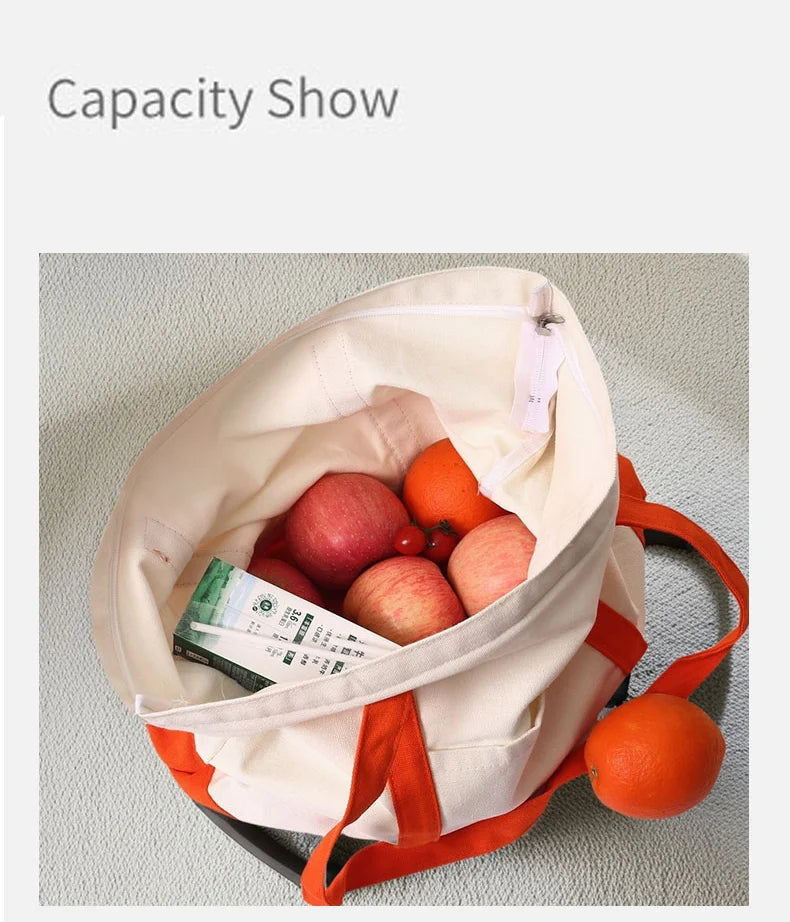 Customizable Tote Bag for Women - Reusable Cotton Canvas Grocery Bag with Logo Printing, Eco-Friendly Shoulder Handbag by Reinvent Yourself