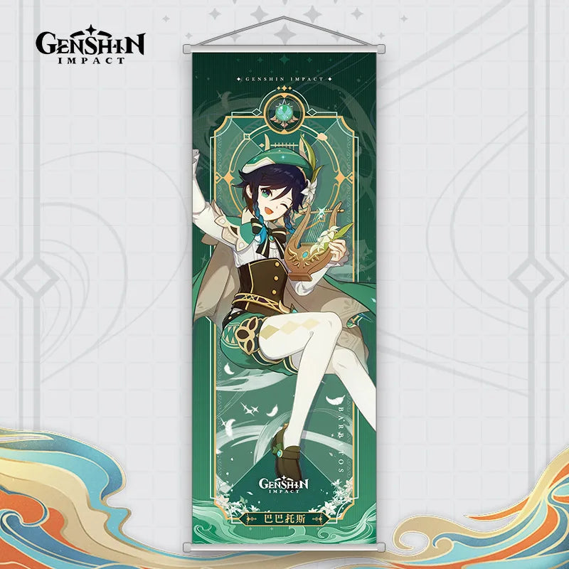 Xiao Yelan Kazuha Hutao Genshin Impact Scroll Canvas Wall Hanging Painting Home Decor Anime Poster Wall Art Room Decoration by Reinvent Yourself
