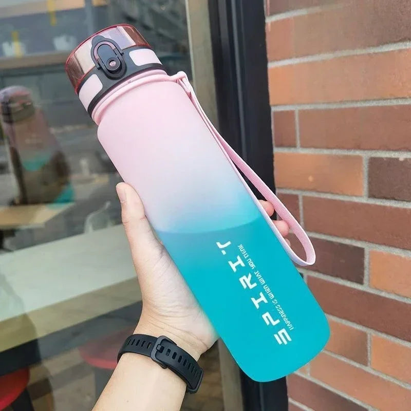 1 Liter Large Capacity Sports Water Bottle Leak Proof Colorful Plastic Cup Drinking Outdoor Travel Portable Gym Fitness Jugs by Reinvent Yourself