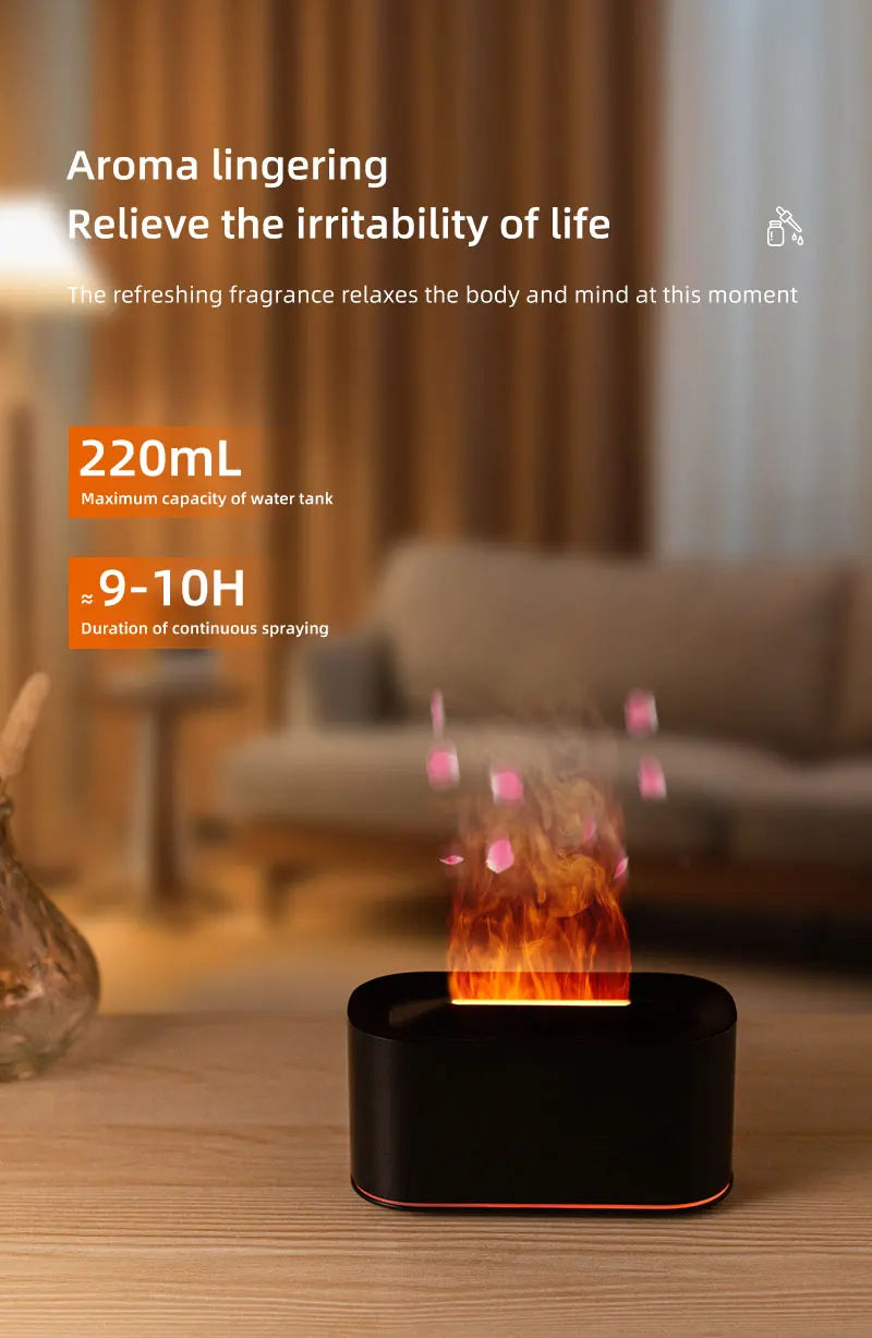 Essential Oil Diffuser,Flame Colorful Water Vapor Fire Humidifier for Aromatherapy Aroma Therapy Machine Room,Flame Diffuser by Reinvent Yourself