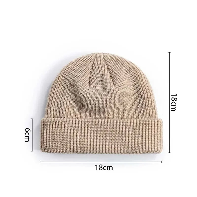 Knitted Hat for Men & Women Caps Wool Fashion Simple Warm Skullies Beanies Solid Autumn Winter Beanie Cap Trendy Style by Reinvent Yourself