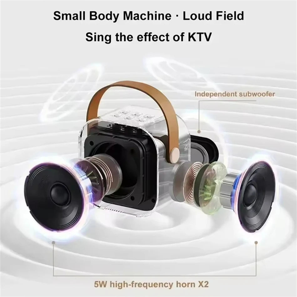 New Hot K12 Bluetooth Speaker Portable Home Cute Karaoke Mini Wireless Audio with Microphone K Song Family Singing Machine by Reinvent Yourself