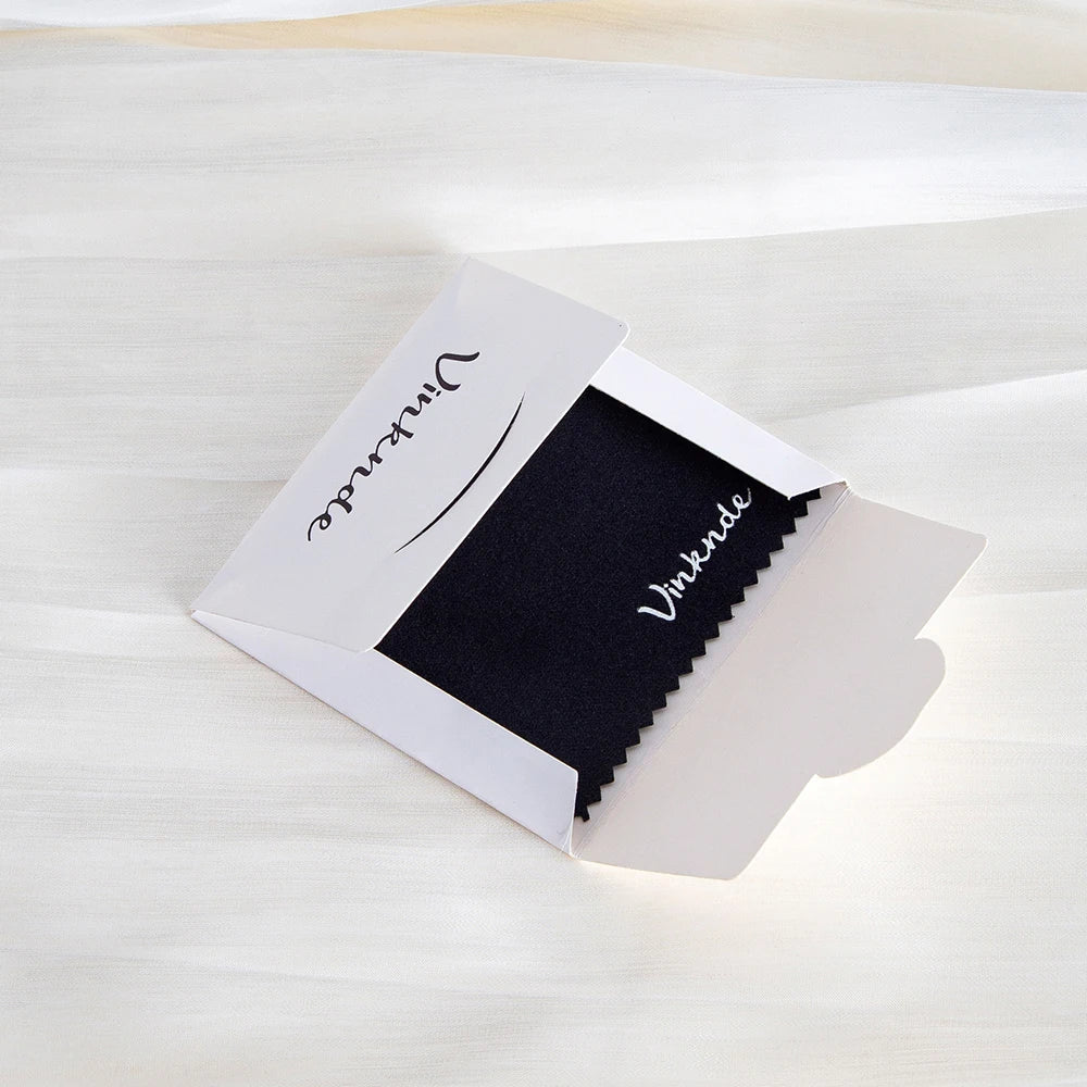DIY Personalized Polishing Cloths Custom Jewelry Earrings Cleaning Cloth With Logo 8x8cm White Black Paper Individually packaged by Reinvent Yourself