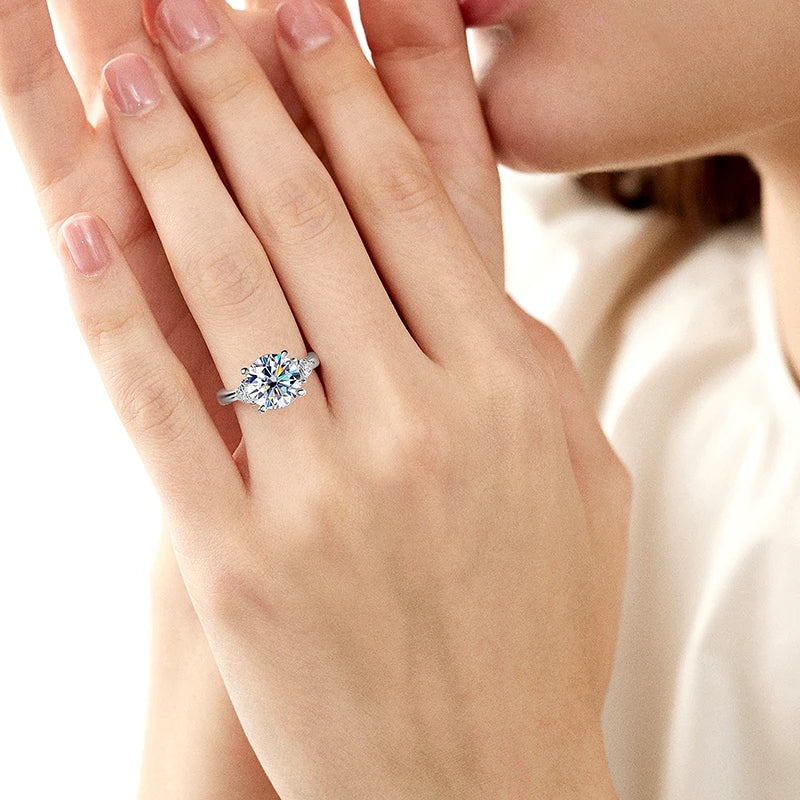 OEVAS 100% 925 Sterling Silver 4cttw D Color Moissanite Rings For Women Diamond Engagement Wedding Band Fine Jewelry Gifts by Reinvent Yourself