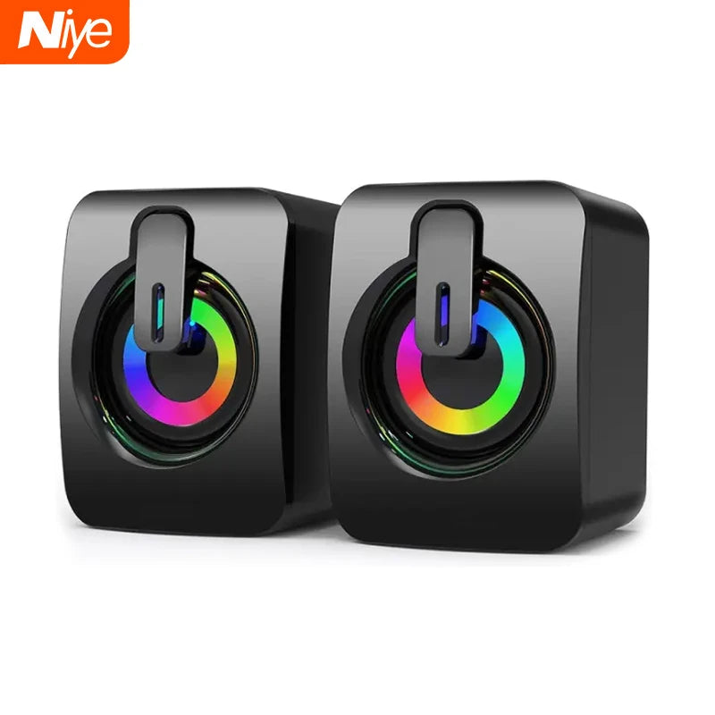 Computer Speakers PC Sound Box HIFI Stereo Microphone USB Wired Caixa De Som with LED Light For Desktop Computer by Reinvent Yourself
