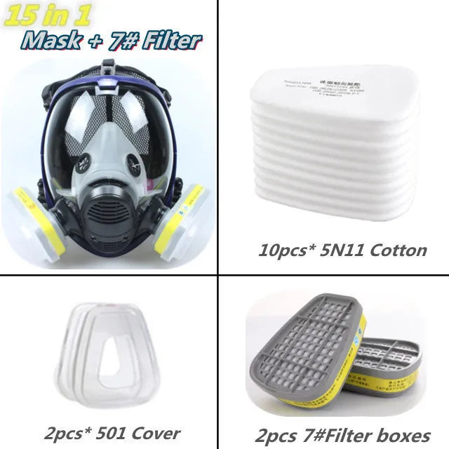 Chemical Gas Mask 6800 Dust Respirator Anti-Fog Full Face Mask Filter For Industrial Acid Gas, Welding Spray Paint Insecticide by Reinvent Yourself