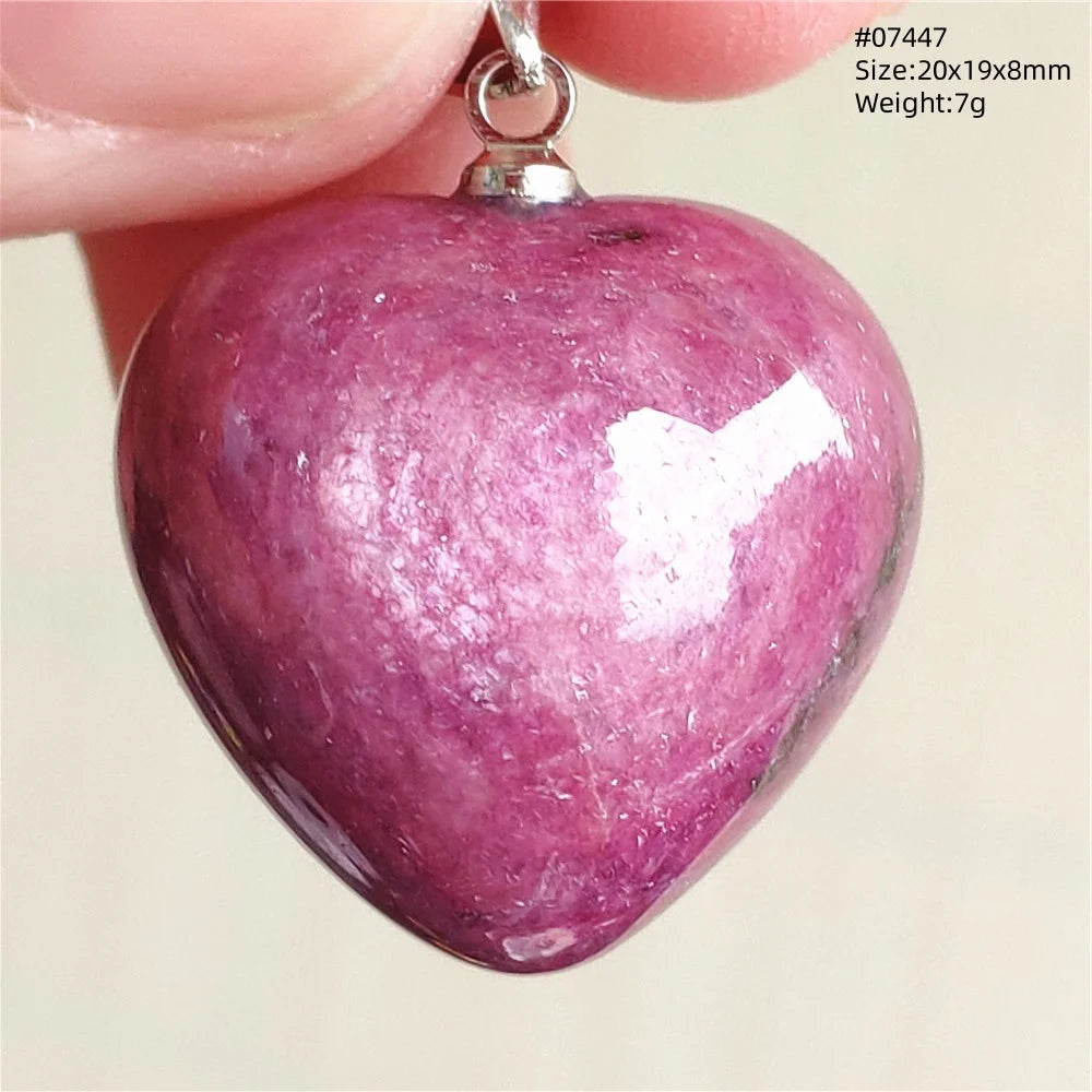 Natural Red Ruby Pendant Jewelry Love Heart Watermelon Ruby Zoisite Necklace Women Men 925 Sterling Silver AAAAA by Reinvent Yourself