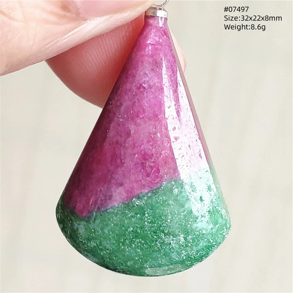 Natural Red Ruby Pendant Jewelry Love Heart Watermelon Ruby Zoisite Necklace Women Men 925 Sterling Silver AAAAA by Reinvent Yourself