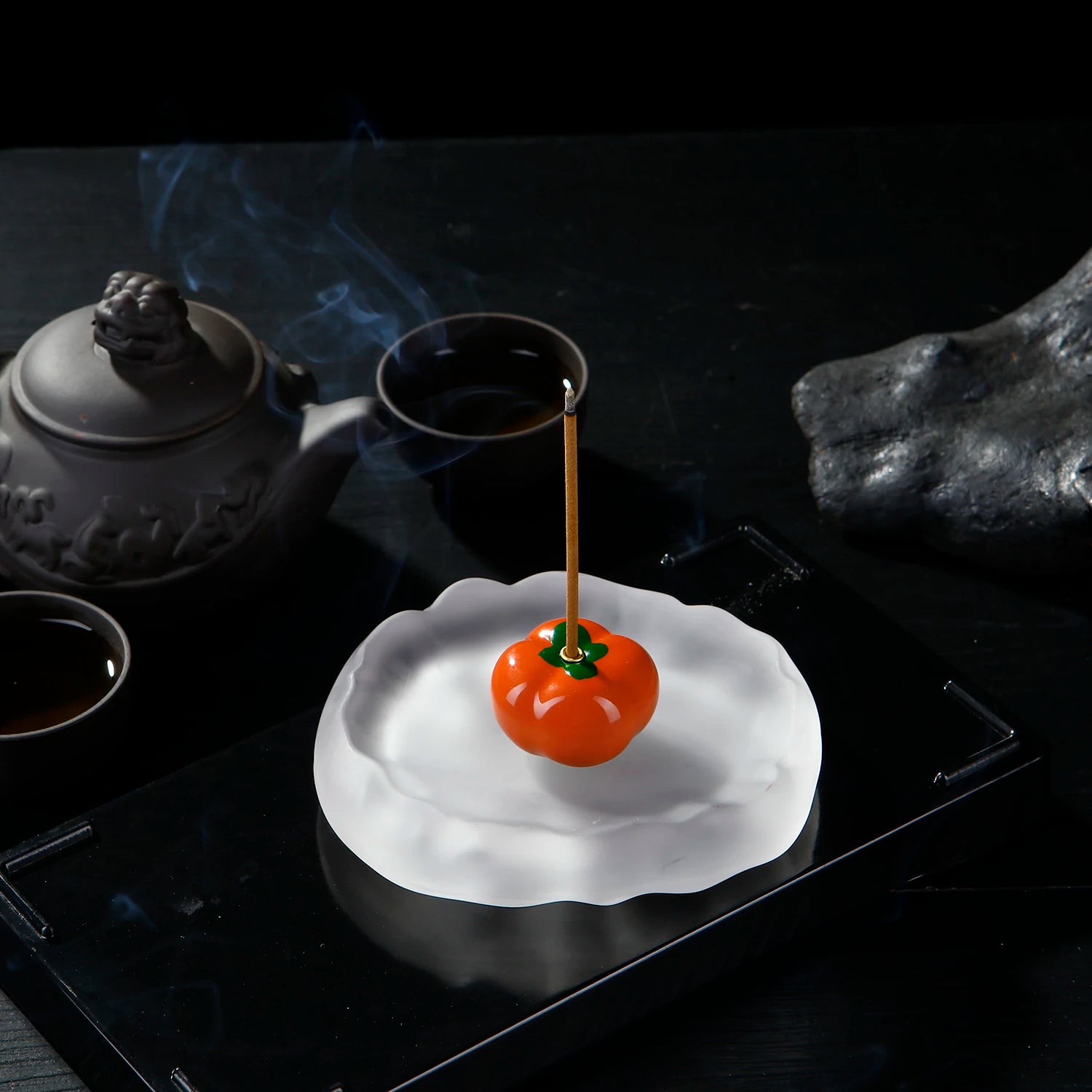 Mini Jade Incense Burner Incense Holder with Glass Incense Plate Ash Catcher Buddhism Supplies Home Decor by Reinvent Yourself