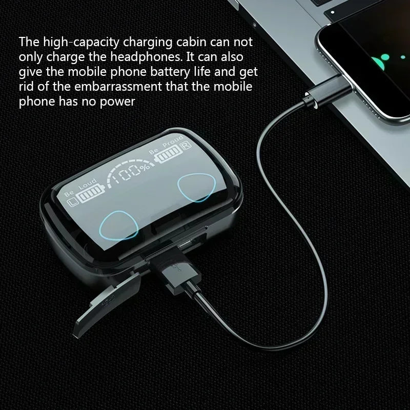 Bluetooth headset M10 hands-free LED Dispay headset Bluetooth HiFi stereo music wireless earplug waterproof game headset by Reinvent Yourself