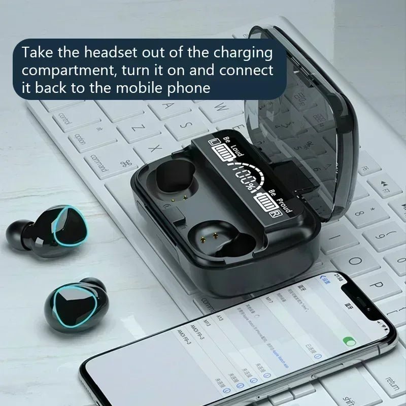 Bluetooth headset M10 hands-free LED Dispay headset Bluetooth HiFi stereo music wireless earplug waterproof game headset by Reinvent Yourself