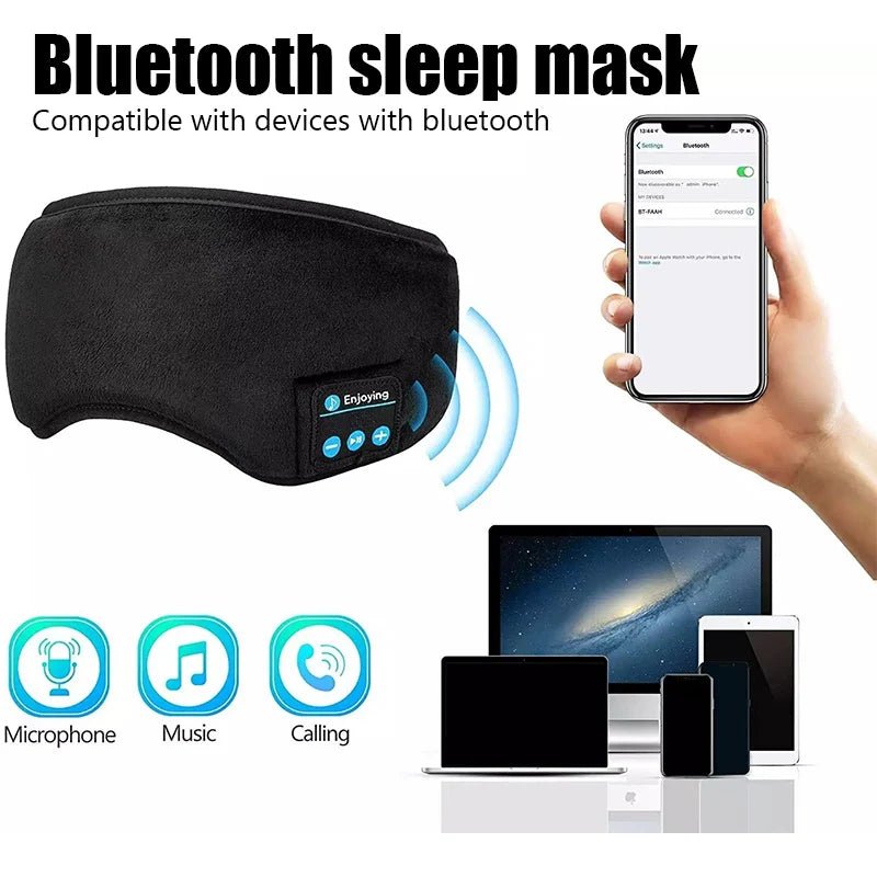 Bluetooth Wireless Headphones Sleeping Eye Mask Earphones Smart Music Sleep Headband Soft Elastic Eye Cover Headset Yoga Travel by Reinvent Yourself