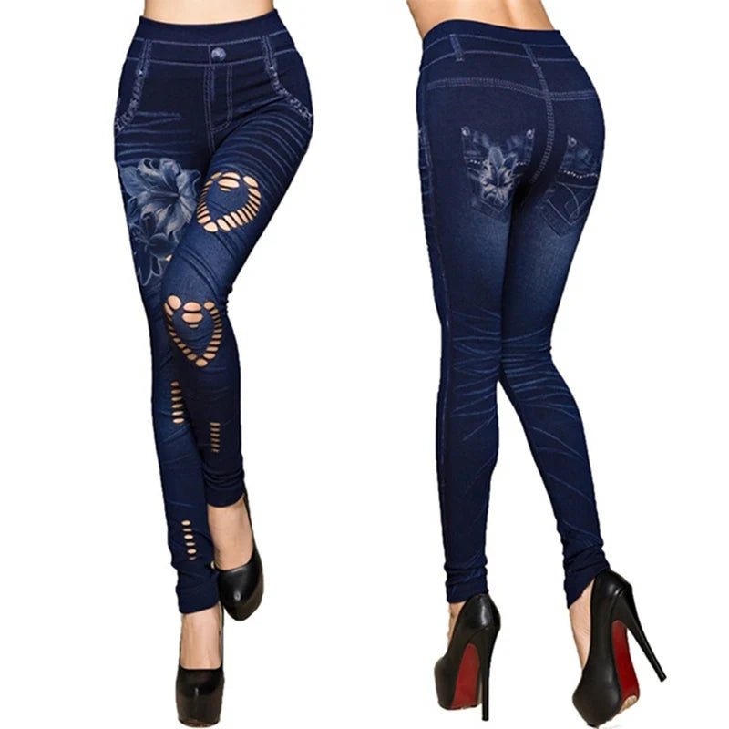 Hot Sexy Women Jean Skinny Jeggings Pants high waist leggings female print ankle-length Slim Legging Fitness by Reinvent Yourself