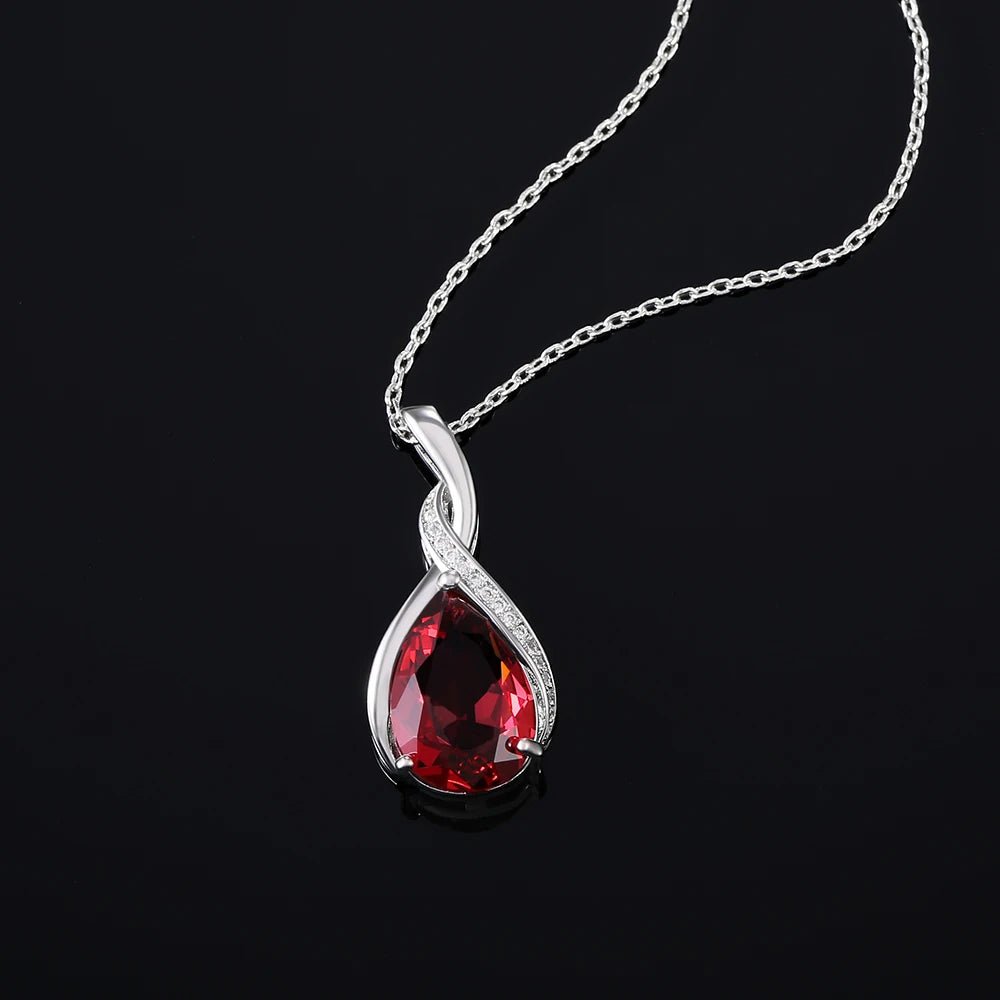 Huitan Luxury Pear CZ Pendant Necklace Women Blue/Green/Red/Purple Bridal Wedding Engagement Graceful Accessories Trendy Jewelry by Reinvent Yourself