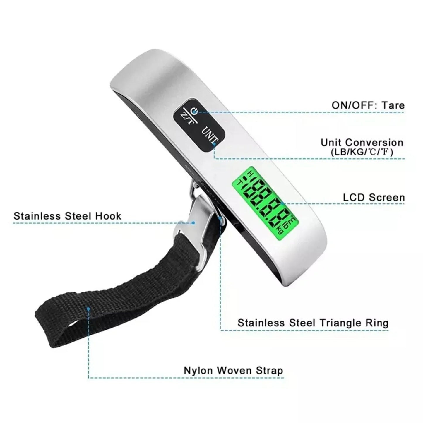Luggage Scale 110lb 50kg Digital Handheld Portable Hanging Baggage Scale for Travel Suitcase Weight Scale by Reinvent Yourself