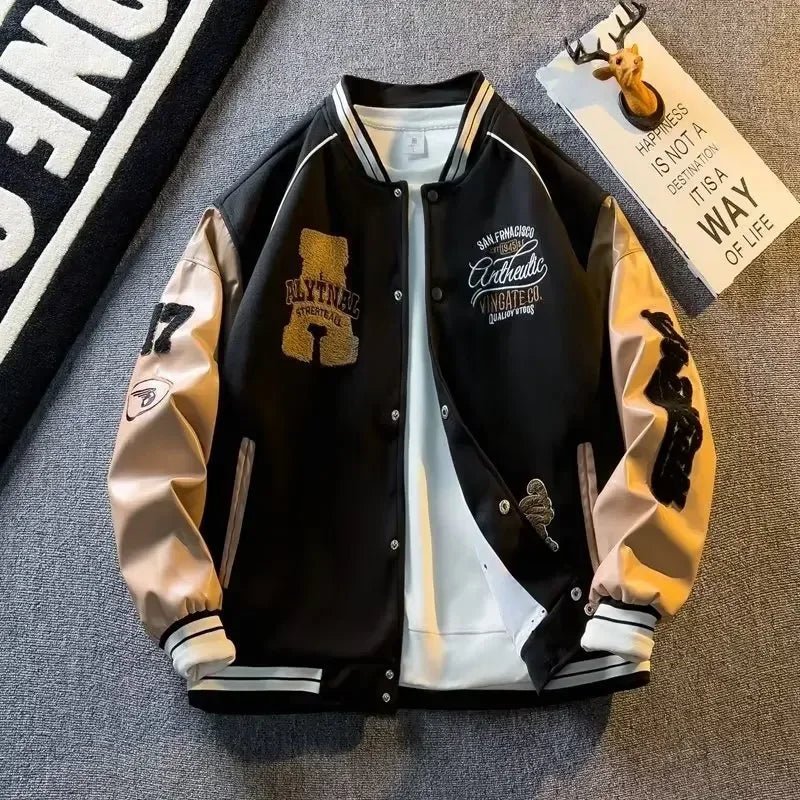 New Handsome Baseball Jackets for Men Spring and Autumn Trendy Brand Jackets with Embroidered Appliques Which Are All - Matching by Reinvent Yourself