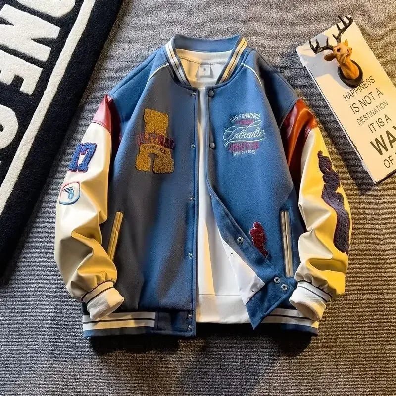 New Handsome Baseball Jackets for Men Spring and Autumn Trendy Brand Jackets with Embroidered Appliques Which Are All - Matching by Reinvent Yourself
