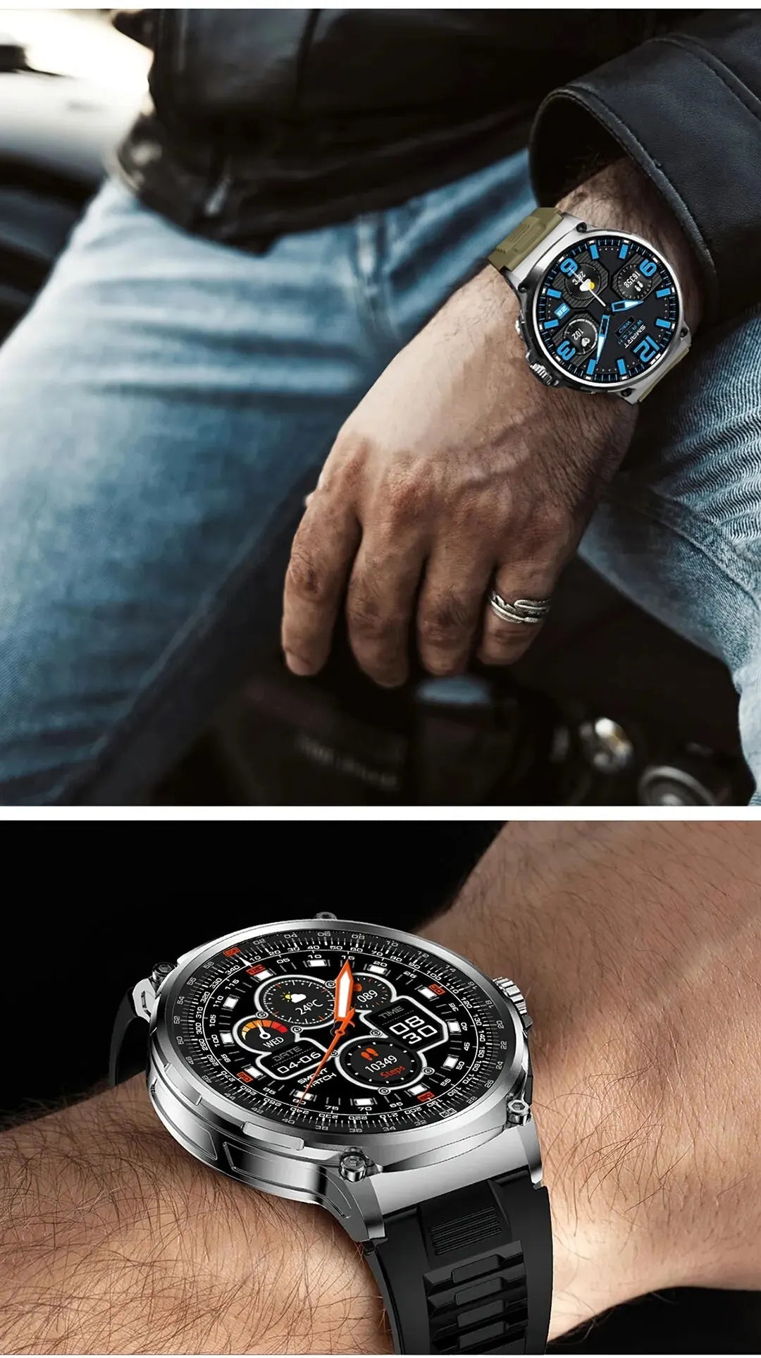 New Military Smart Watch Men 710 mA Waterproof Outdoor Sport Fitness Watches Health Monitor BT Call Smart Watch Men by Reinvent Yourself