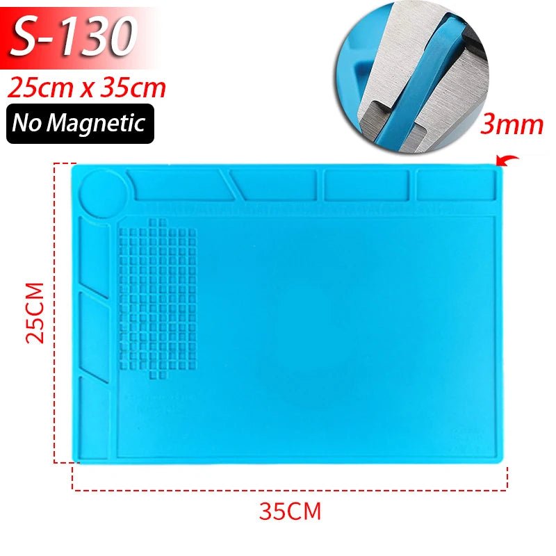 Soldering Station Mat Silicone Work Mat Heat Resistant 932°F Anti-Static Magnetic Mat for Electronic Phone Laptop Watch Repair by Reinvent Yourself