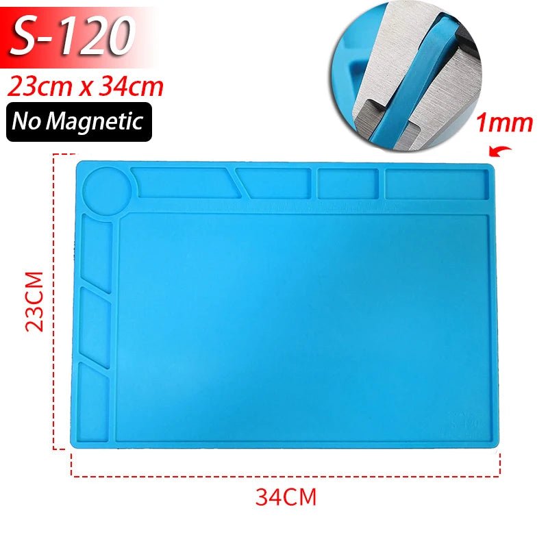 Soldering Station Mat Silicone Work Mat Heat Resistant 932°F Anti-Static Magnetic Mat for Electronic Phone Laptop Watch Repair by Reinvent Yourself