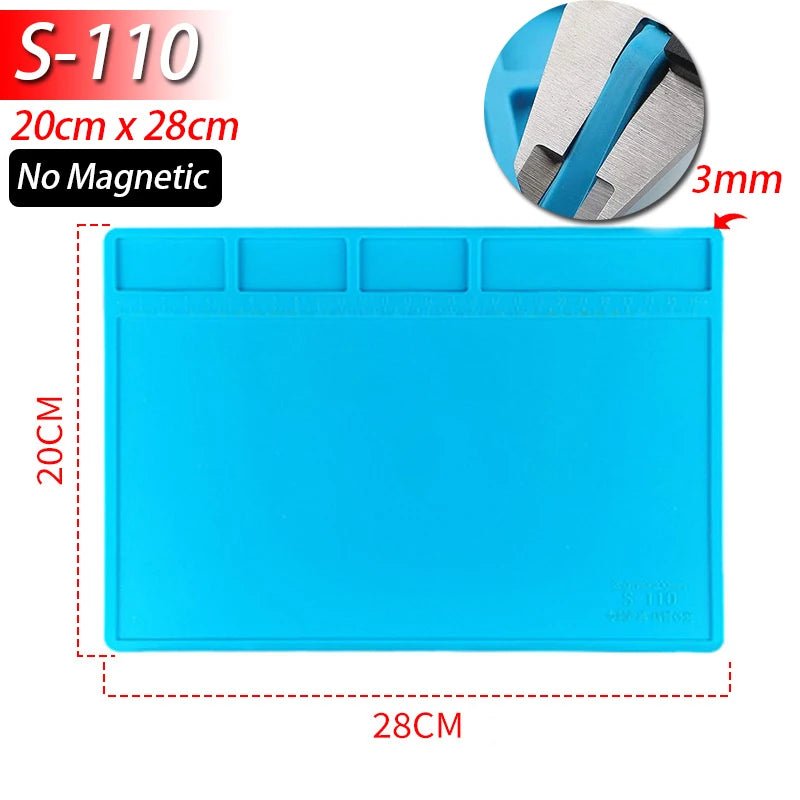 Soldering Station Mat Silicone Work Mat Heat Resistant 932°F Anti-Static Magnetic Mat for Electronic Phone Laptop Watch Repair by Reinvent Yourself