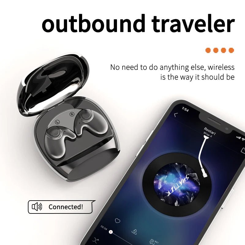 Waterproof Wireless Bluetooth 5.3 Headsets Mini headset Painless Call Noise Cancelling Thin Headphones Fit for Sleeping/Sports by Reinvent Yourself