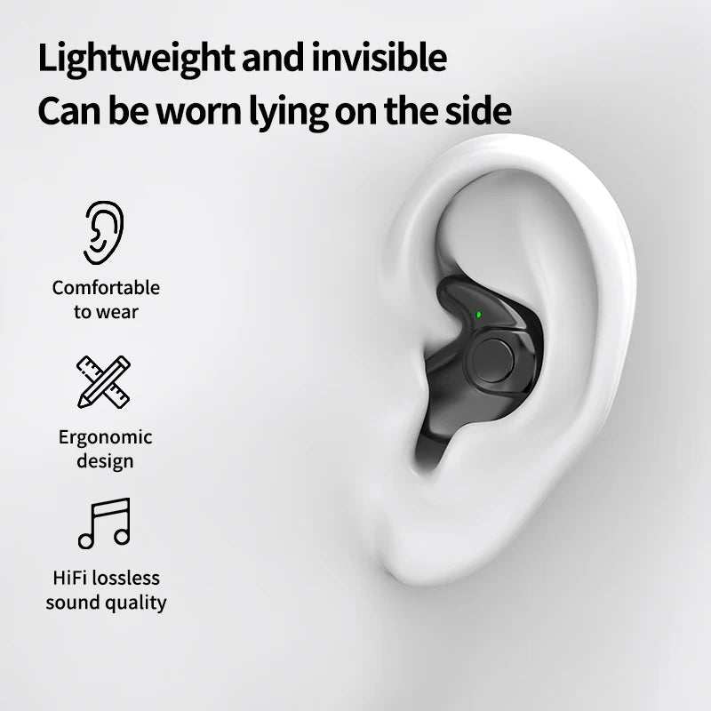 Waterproof Wireless Bluetooth 5.3 Headsets Mini headset Painless Call Noise Cancelling Thin Headphones Fit for Sleeping/Sports by Reinvent Yourself