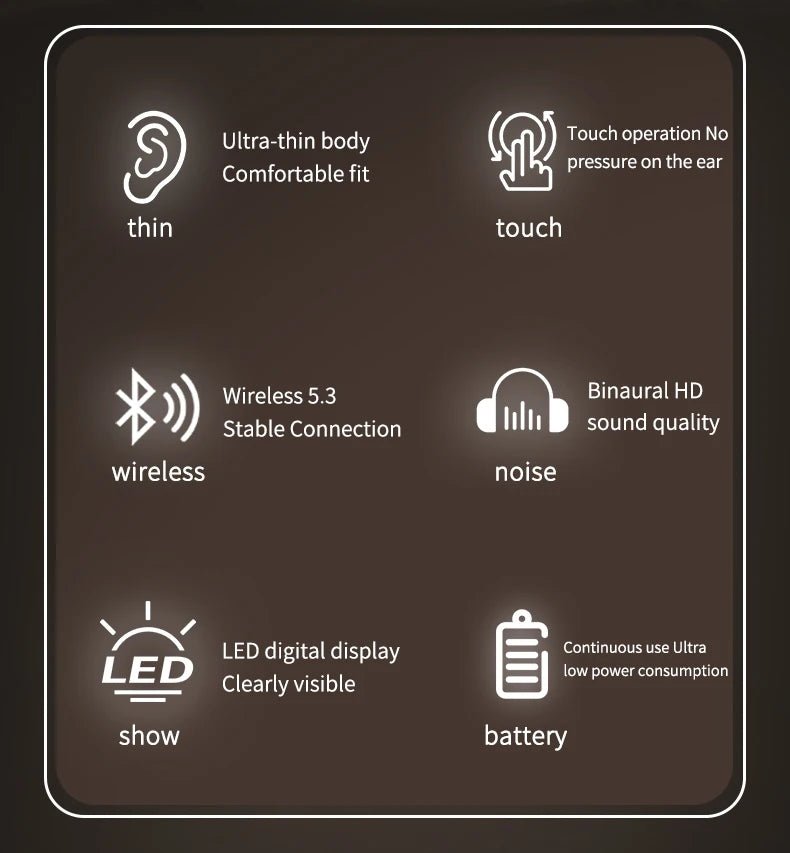 Waterproof Wireless Bluetooth 5.3 Headsets Mini headset Painless Call Noise Cancelling Thin Headphones Fit for Sleeping/Sports by Reinvent Yourself