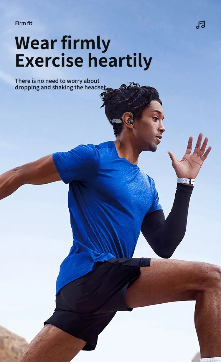 X7 Wireless Bluetooth Earphones, Sports-Style Air-Conducting LED Battery Display, Memory Card Insertion Support by Reinvent Yourself