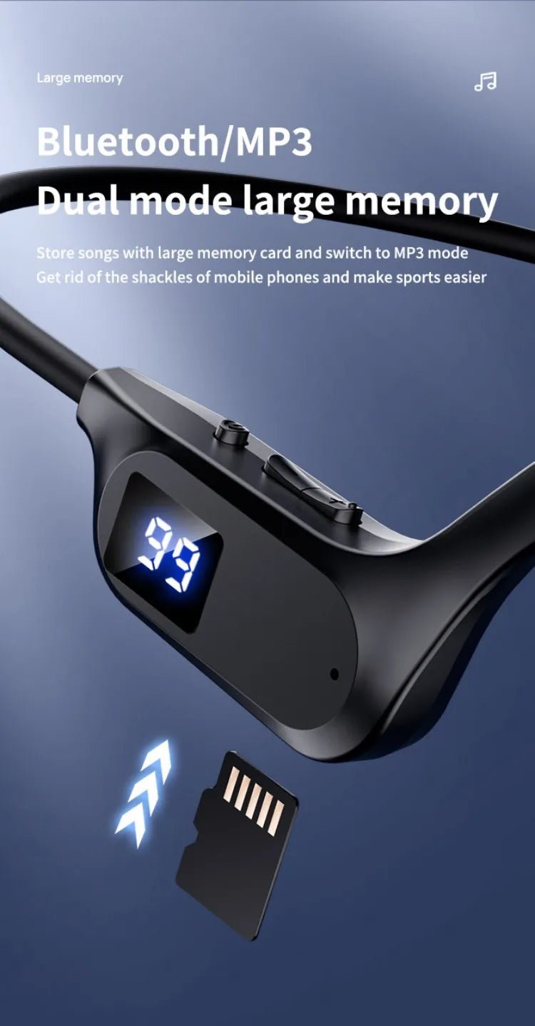 X7 Wireless Bluetooth Earphones, Sports-Style Air-Conducting LED Battery Display, Memory Card Insertion Support by Reinvent Yourself