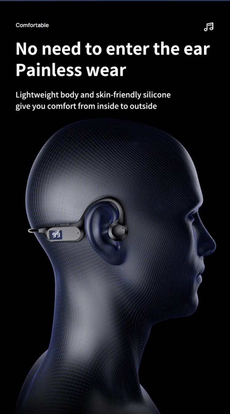 X7 Wireless Bluetooth Earphones, Sports-Style Air-Conducting LED Battery Display, Memory Card Insertion Support by Reinvent Yourself